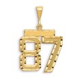 thumbnail image 1 of Auriga Fine Jewelry 14K Yellow Gold Brushed Diamond-cut Number 87 Charm for Women, 1 of 6