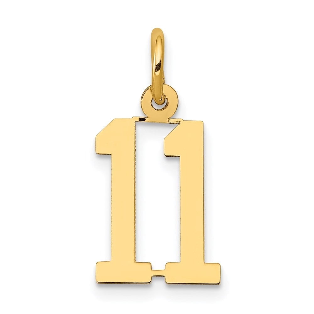 Auriga Fine Jewelry 14K Yellow Gold Elongated Number 11 Charm for Women ...