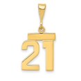 thumbnail image 1 of Auriga Fine Jewelry 14K Yellow Gold Polished Number 21 Charm Pendant for Women, 1 of 4