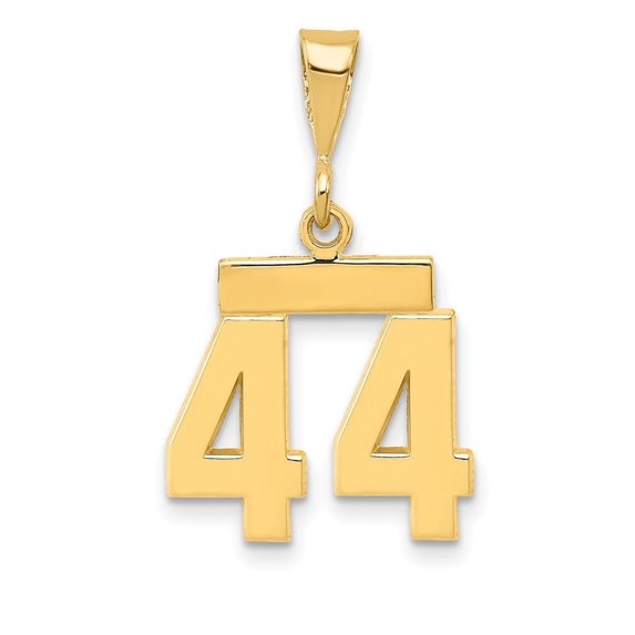 Auriga Fine Jewelry 14K Yellow Gold Polished Number 44 Charm Pendant for Women