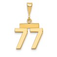 thumbnail image 1 of Auriga Fine Jewelry 14K Yellow Gold Polished Number 77 Charm Pendant for Women, 1 of 4