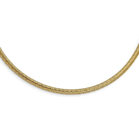 Auriga Fine Jewelry 14K Yellow Gold Stretch Mesh Necklace for Women 17.5"
