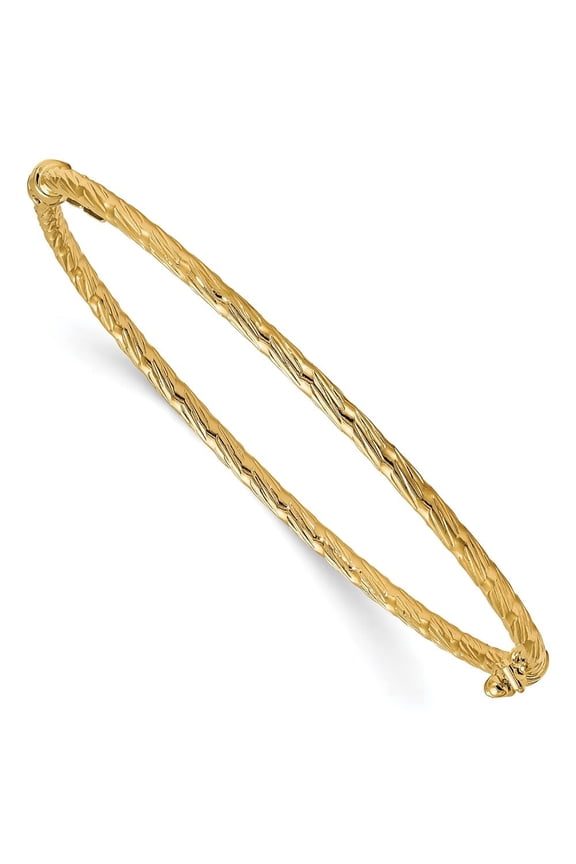 Fine Jewelry 14K Yellow Gold & Textured Hinged Bangle for Women