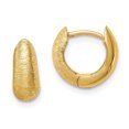 thumbnail image 1 of Auriga Fine Jewelry 14K Yellow Gold Textured Hoop Earrings for Women (L-10.8mm, W-11.2mm), 1 of 3