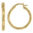 thumbnail image 1 of Auriga Fine Jewelry 14K Yellow Gold Twisted Huggie Hoop 18mm Earrings For Women, 1 of 3