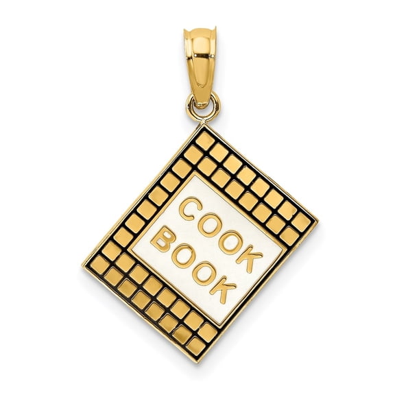 Auriga Fine Jewelry 14K Yellow Gold W/ Black Enamel 3-D Cook Book Charm for Women