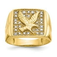 thumbnail image 1 of Auriga Fine Jewelry 14K Yellow Gold and Rhodium Men's .10ct Diamond Eagle Ring Size- 10, 1 of 4