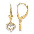 thumbnail image 1 of Auriga Fine Jewelry 14K Yellow Gold and White Rhodium Heart Dangle Earrings for Women, 1 of 6