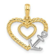 Auriga Fine Jewelry 14K Yellow Gold w/Rose Rhodium Fancy Anchor and ...