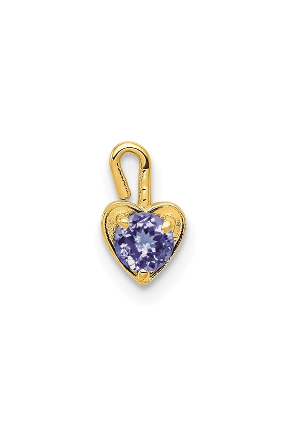 Fine Jewelry 14K Yellow Goldy June Synthetic Birthstone Heart Charm (L- 7 mm, W-4 mm) for Women