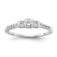 thumbnail image 1 of Auriga Fine Jewelry 14k White Gold 1/2 carat LG Diamond 3 Stone Size 7 Engagement Ring for Women, 1 of 5