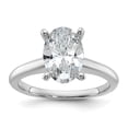 thumbnail image 1 of Auriga Fine Jewelry 14k White Gold 2.25 carat Oval LG Diamond Solitaire Ring for Women Size 7, 1 of 6