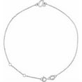 thumbnail image 1 of Auriga Fine Jewelry 14k White Gold Initial A Bracelet for Women 7", 1 of 3