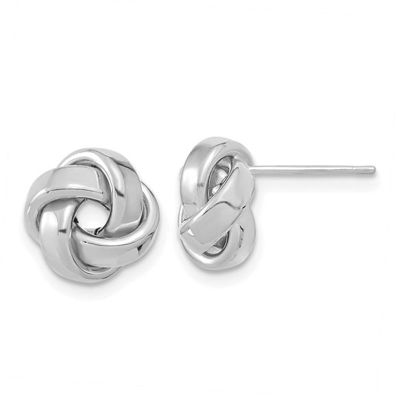 Auriga Fine Jewelry 14k White Gold Love Knot Stud Earrings for Women
