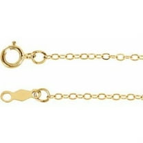 Auriga Fine Jewelry 14k Yellow Gold 1.3 mm Flat Cable Chain Bracelet for Women 7"