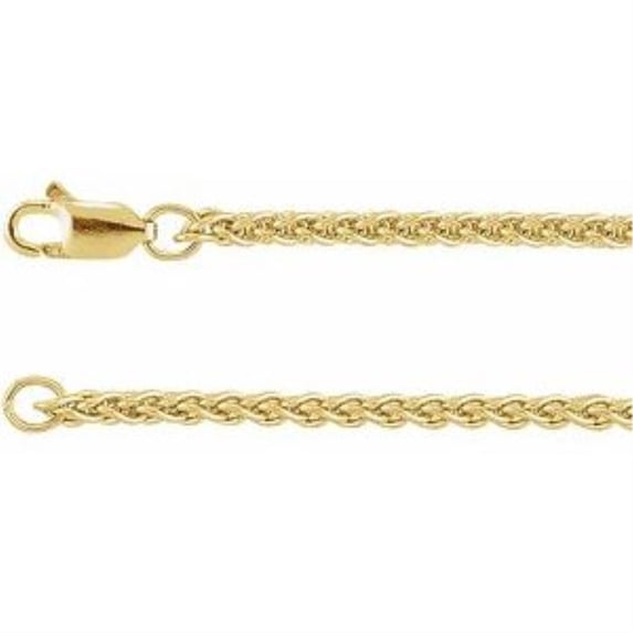 Auriga Fine Jewelry 14k Yellow Gold 2.4 mm Wheat Chain Bracelet for Women 7"