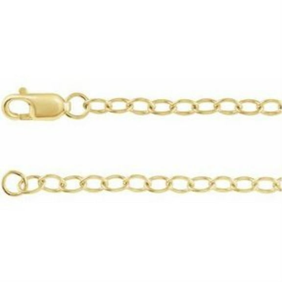 Auriga Fine Jewelry 14k Yellow Gold 2.5 mm Cable Chain Bracelet for Women 7"