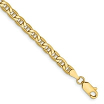 Auriga Fine Jewelry 14k Yellow Gold 4mm Semi-Solid Anchor Chain Bracelet for Women 7"