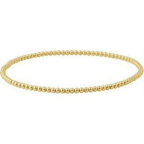 Auriga Fine Jewelry 14k Yellow Gold-Filled 2 mm Elastic Bead Bracelet for Women 6.5"
