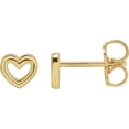 thumbnail image 1 of Auriga Fine Jewelry 14k Yellow Gold Heart Earrings for Women, 1 of 3