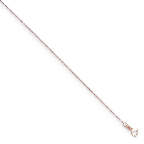 Auriga Fine Jewelry 18K Rose Gold Polished 1.1 mm Solid Cable Chain Necklace for Women 20"
