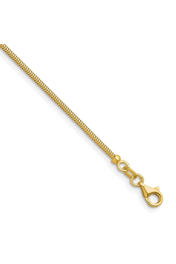 Fine Jewelry 18K Yellow Gold Polished 1.6 mm Solid Snake Chain Necklace for Women 20"