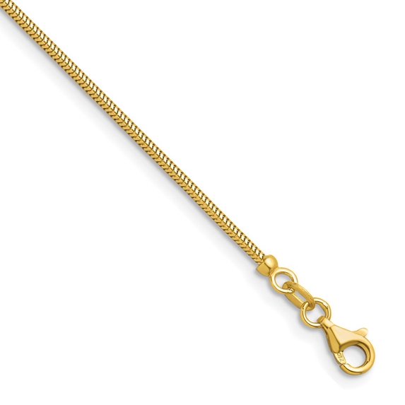 Auriga Fine Jewelry 18K Yellow Gold Polished 1.6 mm Solid Snake Chain Necklace for Women 24"