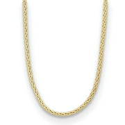 AURIGA Fine Jewelry 18K Yellow Gold Polished 3.1 mm Wheat Chain Necklace for Men 24"