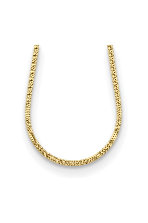 Fine Jewelry 18K Yellow Gold Polished 3 mm Mesh Chain Necklace for Women 16"