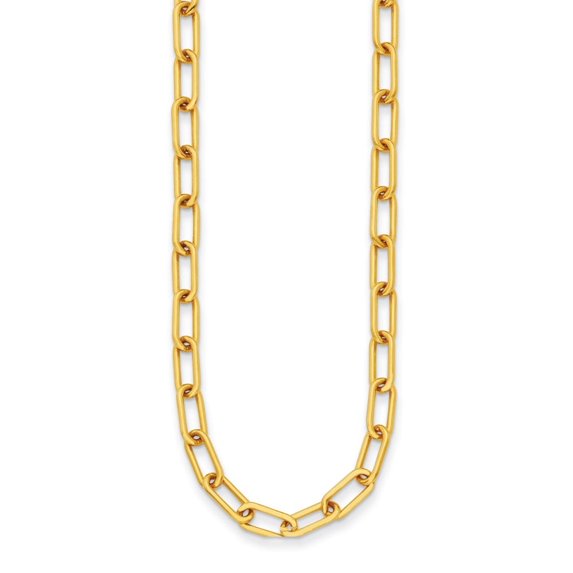Auriga Fine Jewelry 18K Yellow Gold Polished 4.8 mm Solid Paperclip Link Necklace for Women 18K"