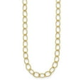 thumbnail image 1 of Auriga Fine Jewelry 18K Yellow Gold Satin 5 mm Solid Oval Link Necklace for Men 30", 1 of 4
