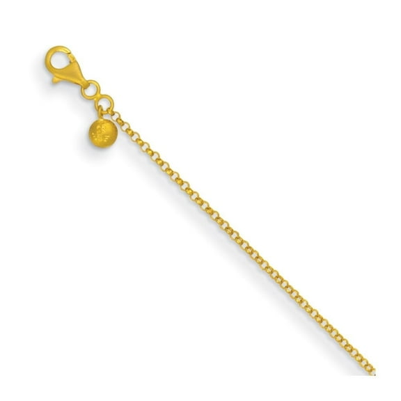 Auriga Fine Jewelry 22K Yellow Gold Polished 2.1 mm Solid Rolo Chain Necklace for Women 16"