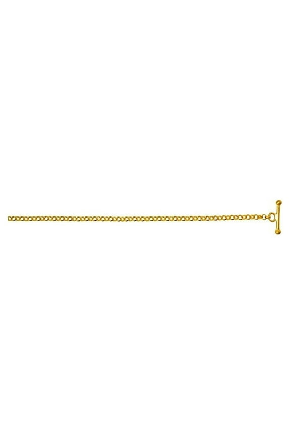 Fine Jewelry 24K Yellow Gold Polished 2.1 mm Solid Rolo Chain Necklace for Women 24"