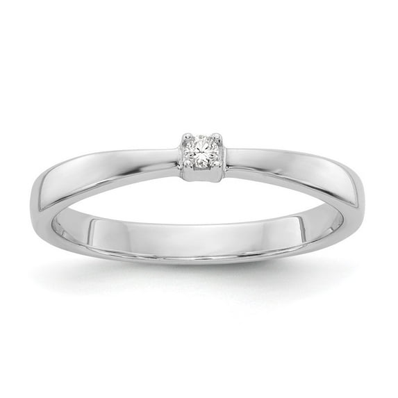 Auriga Fine Jewelry 925 Sterling Silver 0.03 cttw Diamond Engagement Ring Size 8 for Women