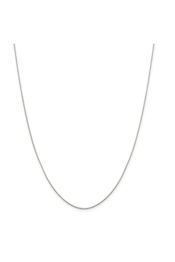 Fine Jewelry 925 Sterling Silver 0.8mm 8 Sided Diamond-Cut 16inch Box Chain Necklace for Women