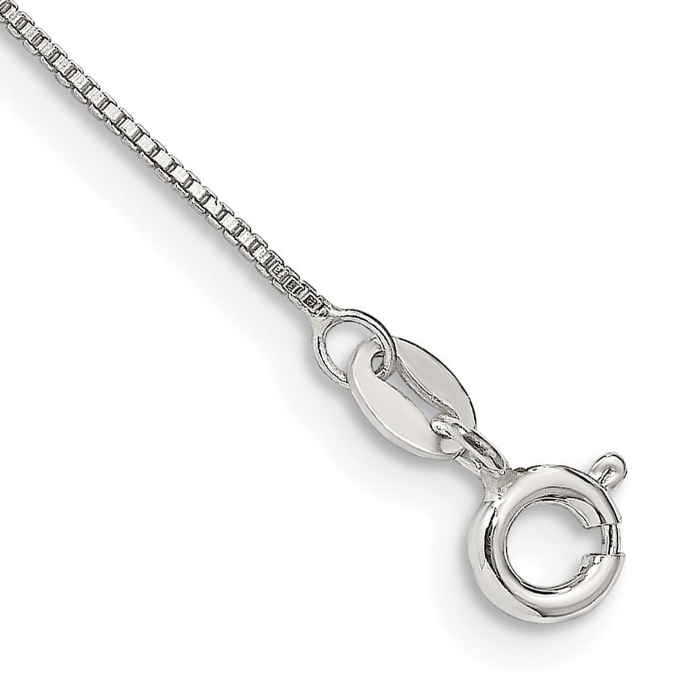 Auriga Fine Jewelry 925 Sterling Silver 0.8mm Box Chain Anklet 9inch for Women