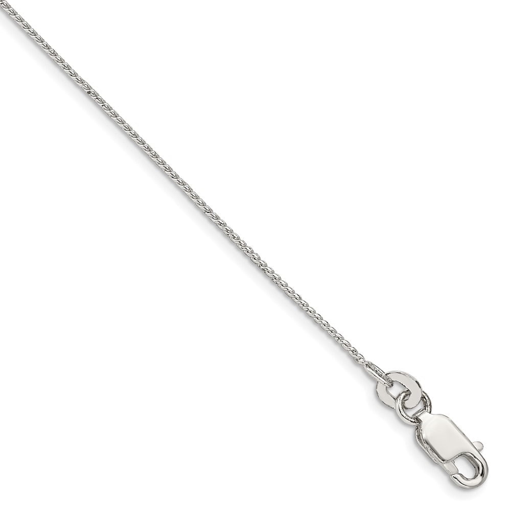 Auriga Fine Jewelry 925 Sterling Silver 0.95mm Round Franco Chain 10inch Anklet for Women