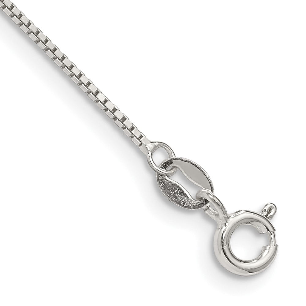 Auriga Fine Jewelry 925 Sterling Silver 0.9mm Box Chain Anklet 10inch for Women