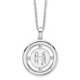 thumbnail image 1 of Auriga 925 Sterling Silver 1.1 mm Rh-Plated Diamond Letter H Initial Necklace for Women 20", 1 of 6