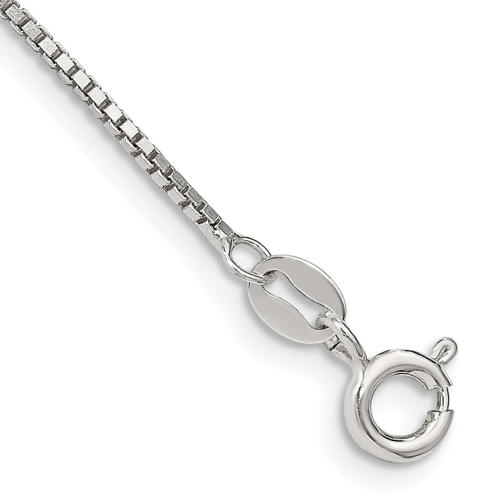 Auriga Fine Jewelry 925 Sterling Silver 1.1mm Box Chain Anklet 10inch for Women