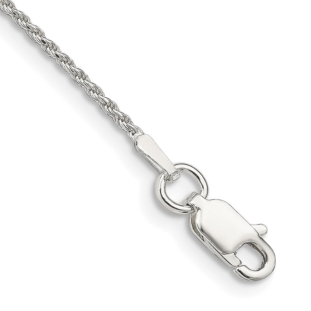 Auriga Fine Jewelry 925 Sterling Silver 1.1mm Diamond-cut Rope Chain Anklet 10inch for Women