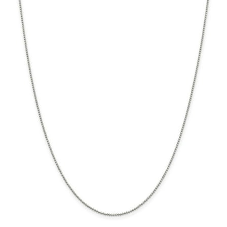 Auriga Fine Jewelry 925 Sterling Silver 1.25 mm Beaded Chain Necklace for Women 20"