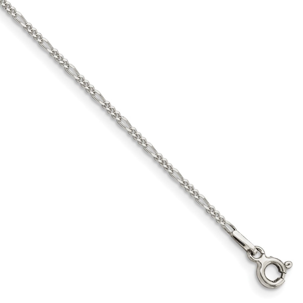 Auriga Fine Jewelry 925 Sterling Silver 1.4mm Figaro Chain Anklet 9inch for Women