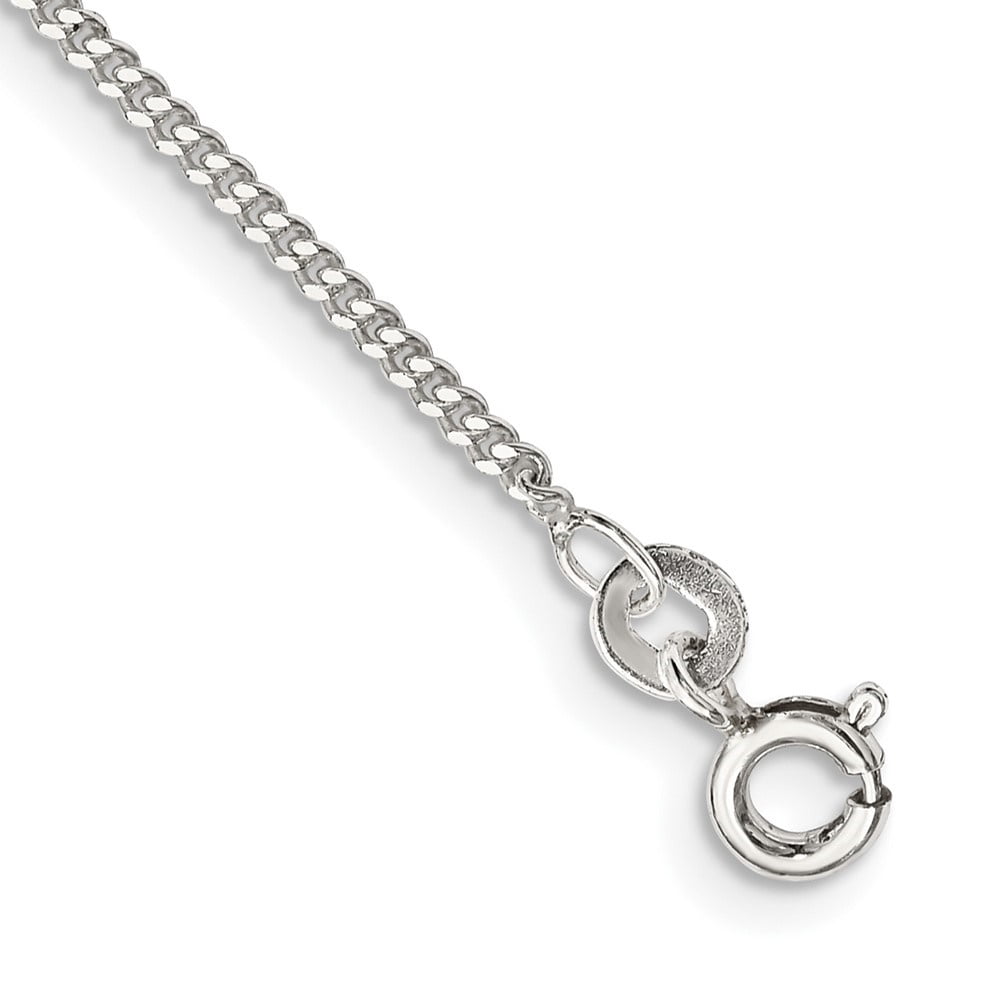 Auriga Fine Jewelry 925 Sterling Silver 1.5mm Curb Chain Anklet 10inch for Women