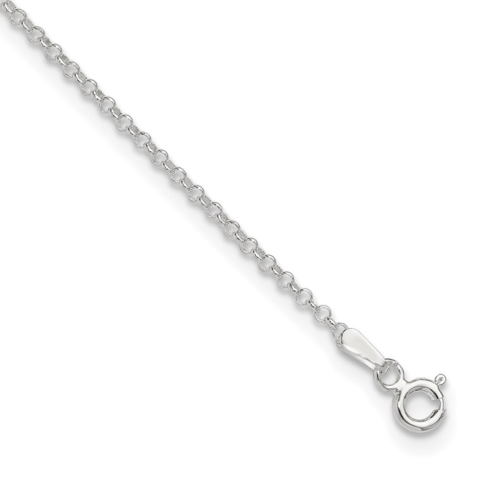 Auriga Fine Jewelry 925 Sterling Silver 1.5mm Rolo Chain Anklet 9inch for Women