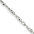 thumbnail image 1 of Auriga Fine Jewelry 925 Sterling Silver 1.75 mm Singapore Chain w/4in ext. Necklace for Women 22", 1 of 6