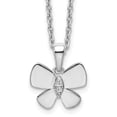 thumbnail image 1 of Auriga Fine Jewelry 925 Sterling Silver 1 mm Rhodium-Plated Diamond Butterfly Necklace for Women 20", 1 of 6