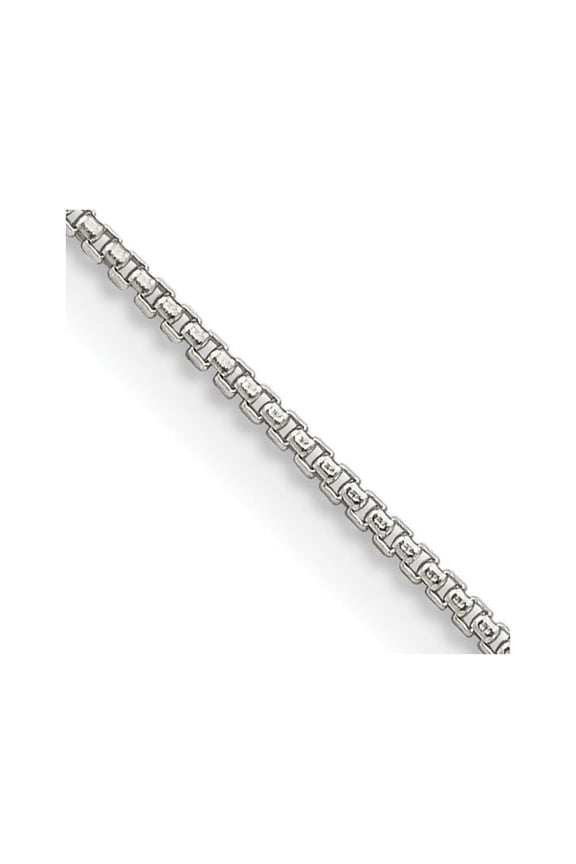 Fine Jewelry 925 Sterling Silver 1 mm Round Box Chain Necklace for Women 22"
