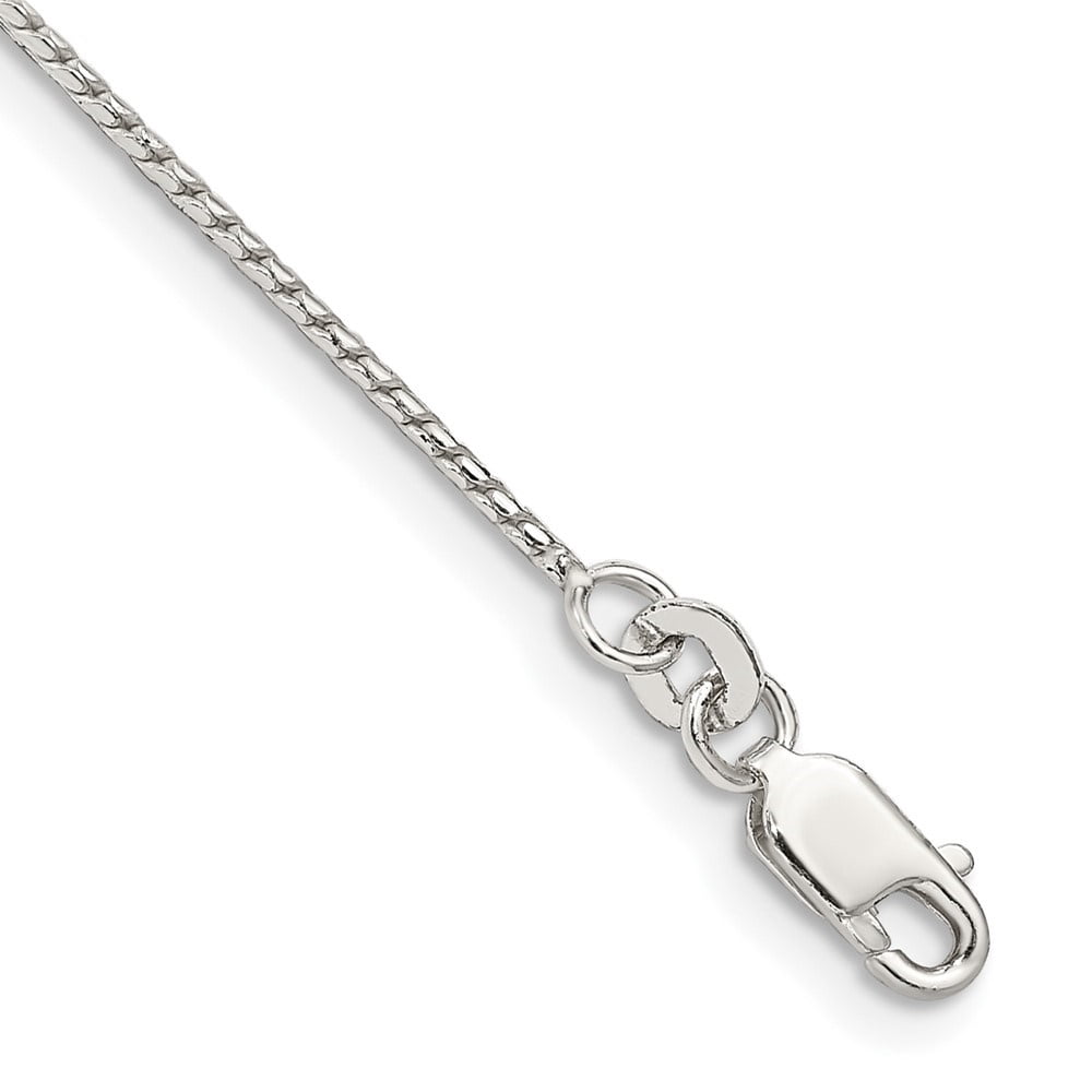Auriga Fine Jewelry 925 Sterling Silver 1 mm Round Franco Chain Anklet for Women 9"