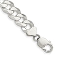 thumbnail image 1 of Auriga Fine Jewelry 925 Sterling Silver 12.3mm Beveled 10inch Curb Chain Anklet for Women, 1 of 3